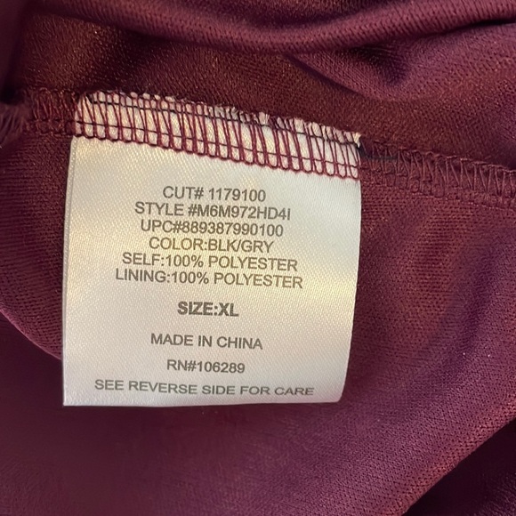 Fifth & Park Aline Dress, Burgundy dress with beautiful white design Siz… - Picture 12 of 12